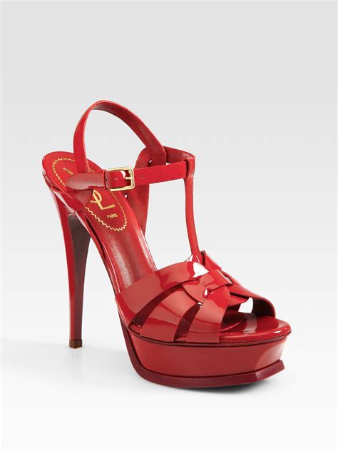 red heels ysl|YSL platform heels.